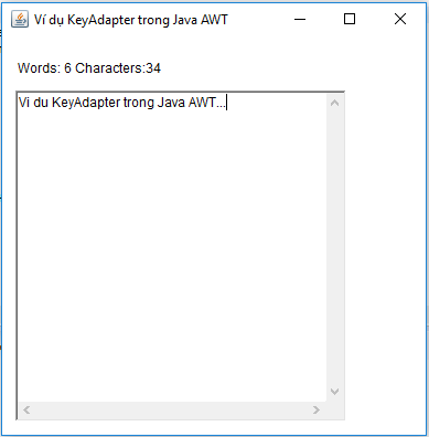 Ví dụ KeyAdaptertrong Java AWT