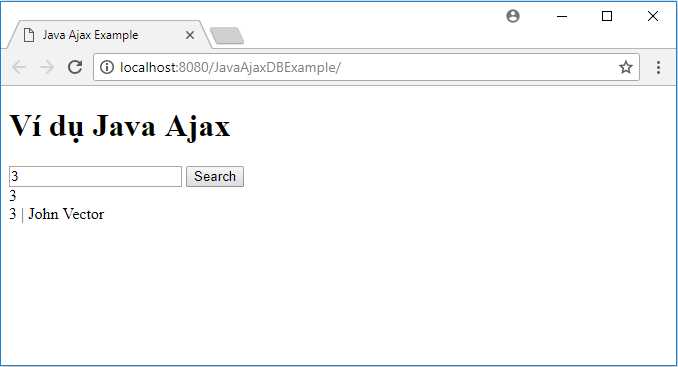 Ví dụ Ajax với Database
