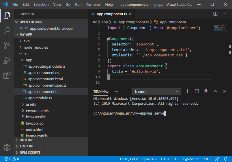 Hướng dẫn lập trình Angular 7 với trình soạn thảo Visual Studio Code