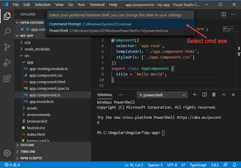 Hướng dẫn lập trình Angular 7 với trình soạn thảo Visual Studio Code