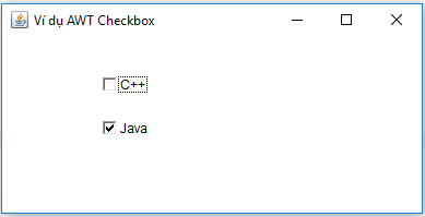Ví dụ Checkbox trong Java AWT