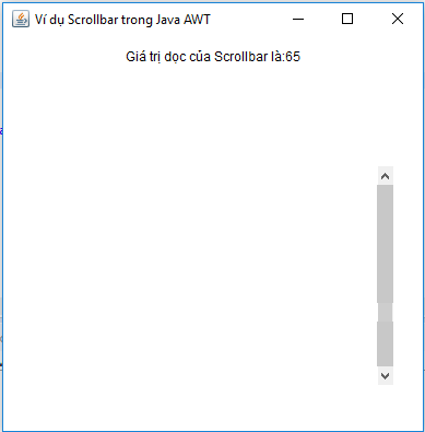 Ví dụ Scrollbar trong Java AWT
