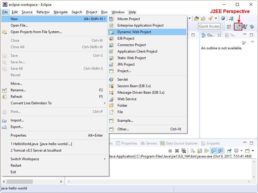 Tạo Java dynamic web project trong Eclipse