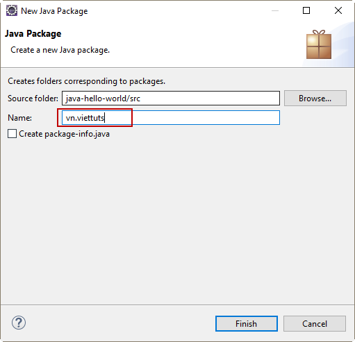 Tạo Java package trong Eclipse