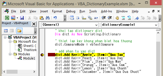 Ví dụ Debug trong Excel VBA