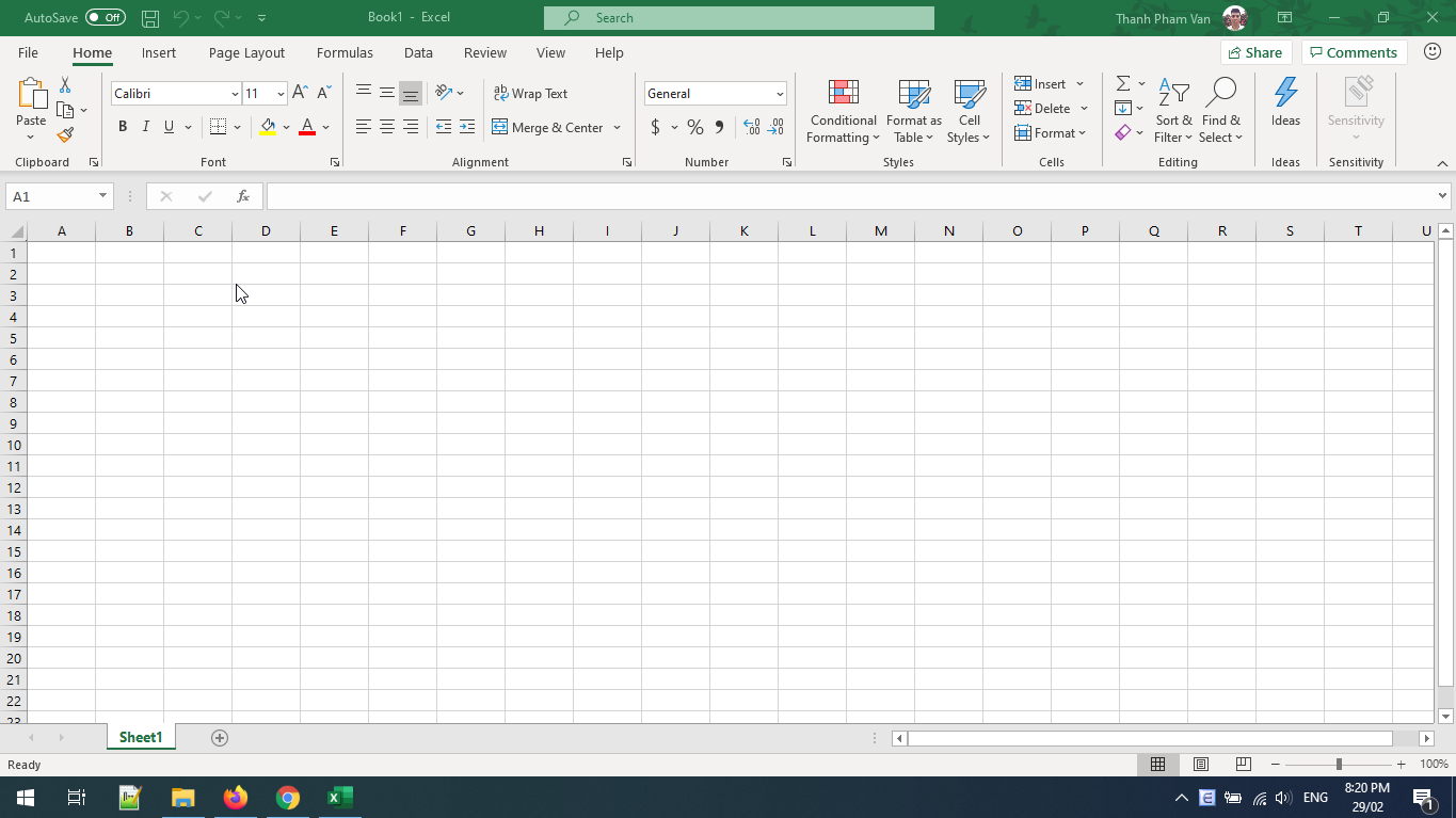 Bắt đầu với ứng dụng Excel
