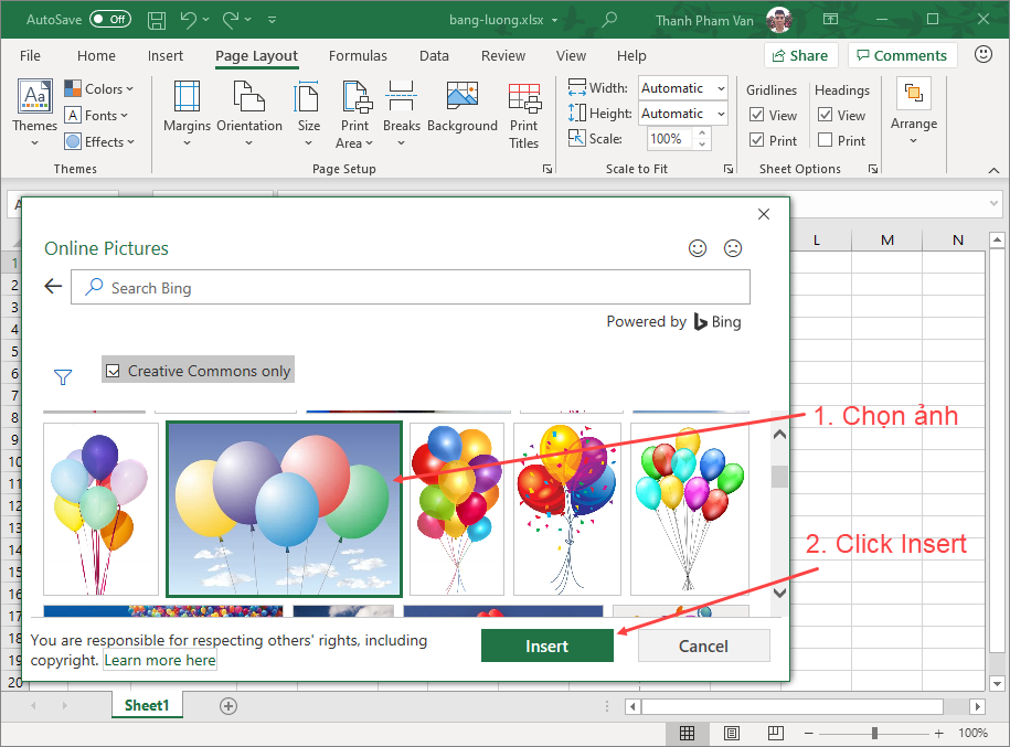 Cách đặt hình nền cho bảng tính trong Excel 2010  Set Background in Excel  2010  VFOVN