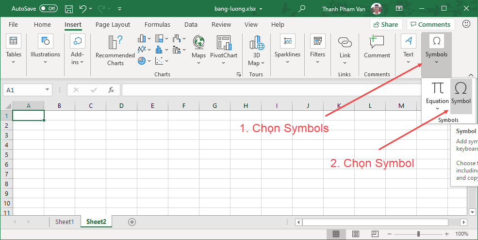 Ký tự (biểu tượng) đặc biệt trong Excel