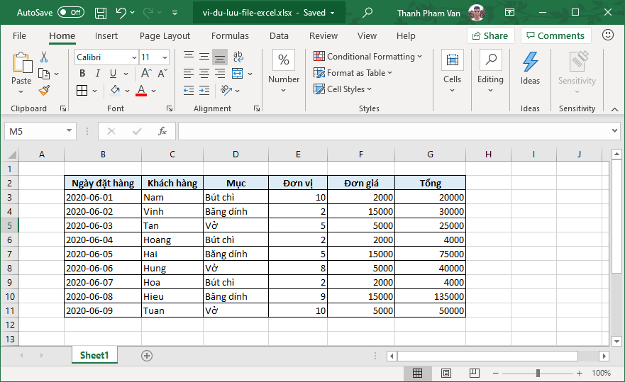 Lưu cửa sổ làm việc trong Excel