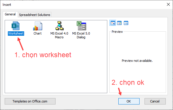 Tạo bảng tính (Worksheet) trong Excel