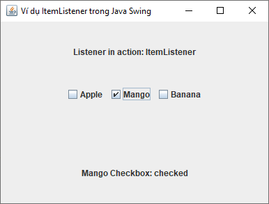 ItemListener trong Java Swing