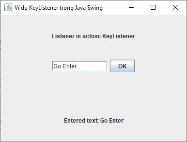 KeyListener trong Java Swing