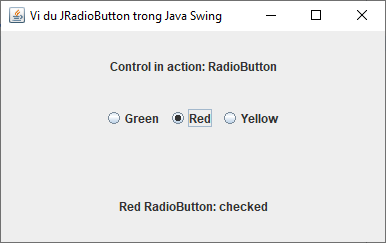Lớp JRadioButton trong Java Swing