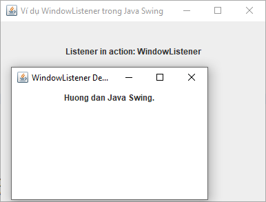 windowlistener trong Java Swing