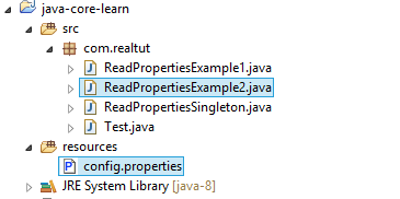 Ví dụ 2: Read properties file trong java