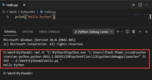 Hướng dẫn bạn lập trình Python với Visual Studio Code Studio Code